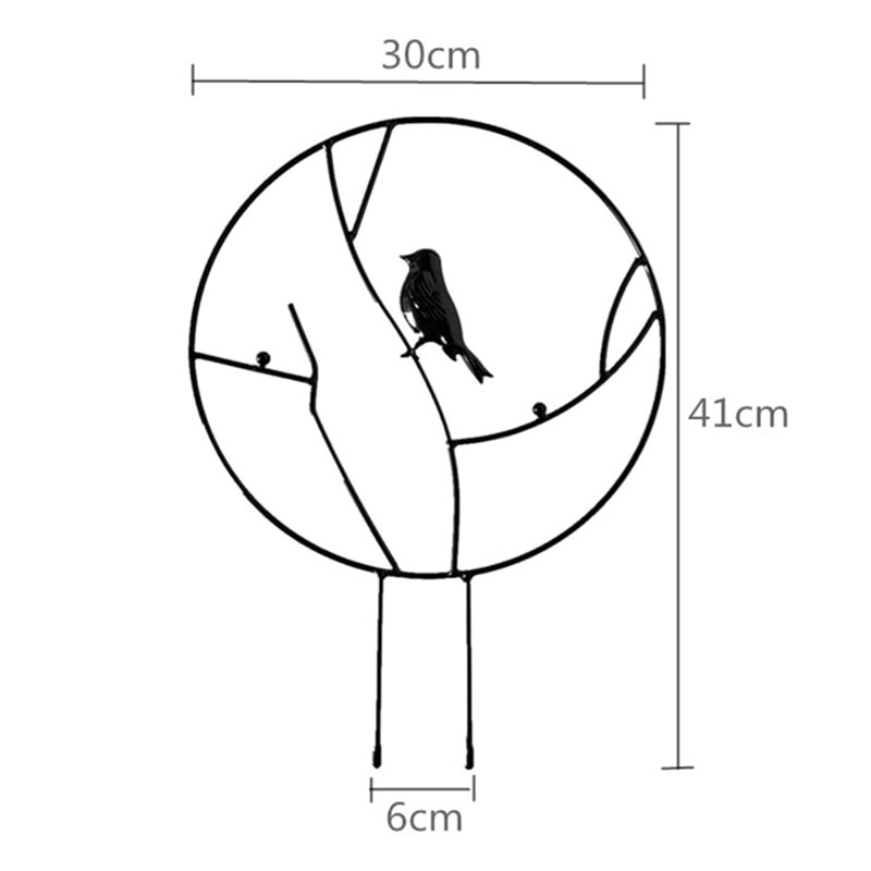 12Inch Trellis for Small Climbing Plants, Metal Bird Plant Supports for Potted Plants Indoor,Circle Trellis for Vines Vegetables Flowers Rose Jasmine Clematis Ivy(1PC)