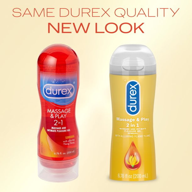 2 Pack Durex Massage & Play 2-in-1 Massage Gel Sensual Lubricant 6.76oz Ea