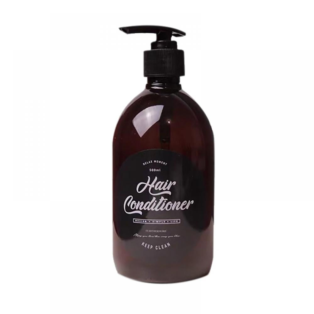 17 oz Dispenser Refillable Bottles, Shampoo Conditioner & Wash Shower Refillable Containers Pet Plastic Empty Amber Pump Bottle