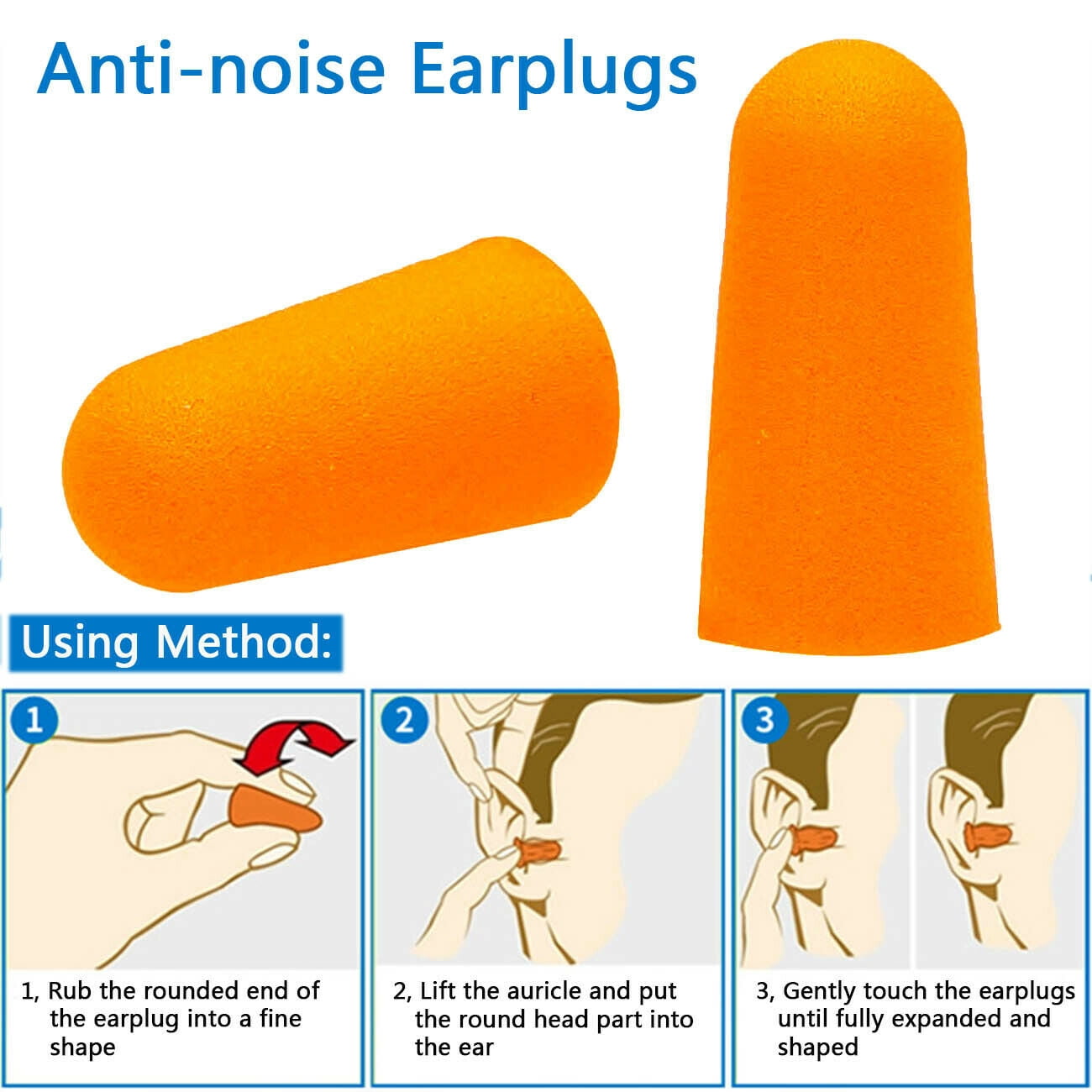 150 Pair Foam Individually Wrapped Earplugs NRR 32dB Soft Ear Plugs(Orange )