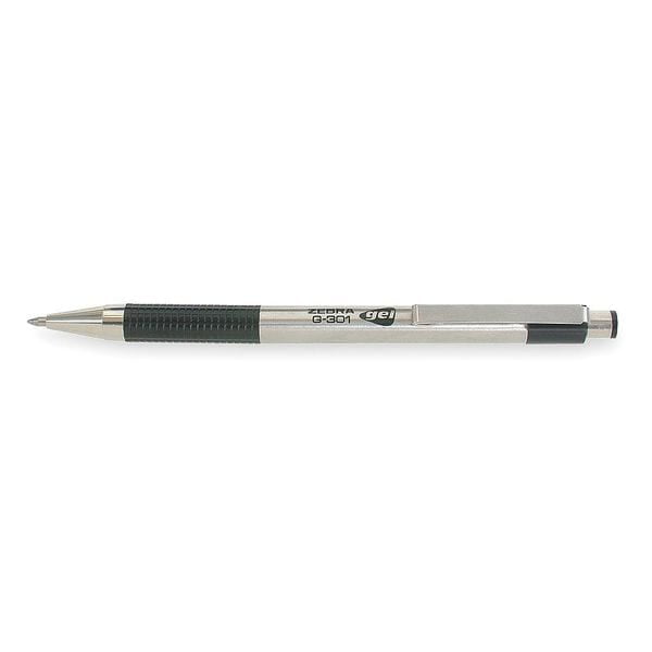 1Pack ZebraPen 41312 Retractable Gel Pen, Medium 0.7 mm, Black PK2