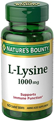 2 Pack Nature’s Bounty L-Lysine 1000 MG Amino Acid Supplement 60 Tablets Each