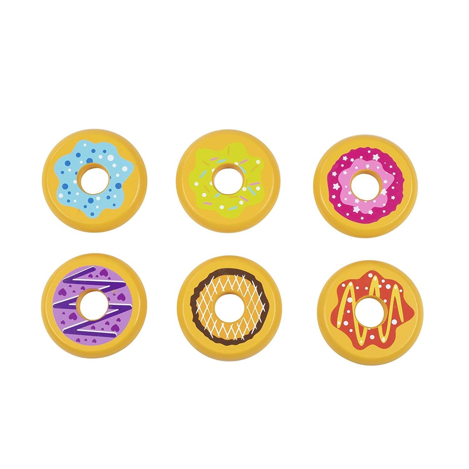 12 Pack Donut Play Food Set for Kids Kitchen Pretend Snacks Shop Playhouse Toddlers Toys, 6 Designs