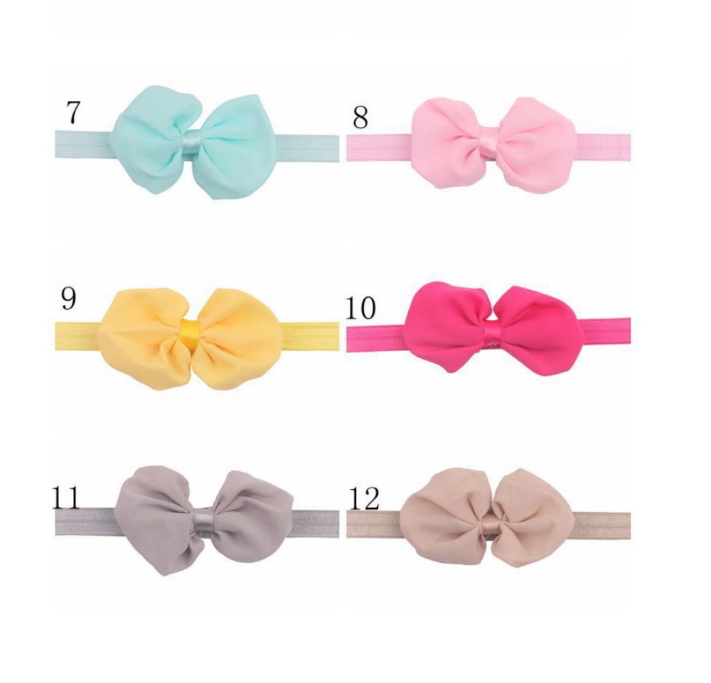 12Pcs Cute Kids Girl Baby Chiffon Toddler Flower Bow Headband Hair Band Headwear
