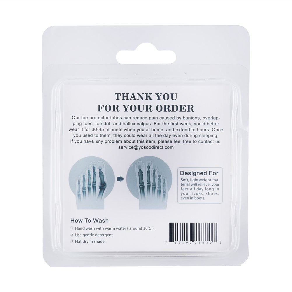 2 Pairs Hammer Toe Straightener Protector Sleeve Tube with Big Toe Gel Spacers for Bunion, Hallux Valgus, Toe Alignment, Overlap Toes in Shoes, Sleeve Tube,Hammer Toe Straightener Protector