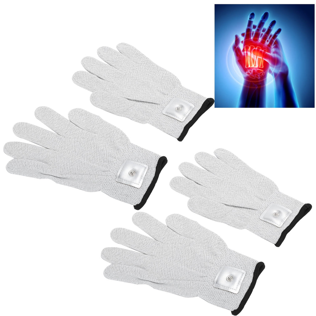 2 Pairs Electrode Gloves Electrotherapy Massager Wear‐Resistant Gloves for TENS Machine