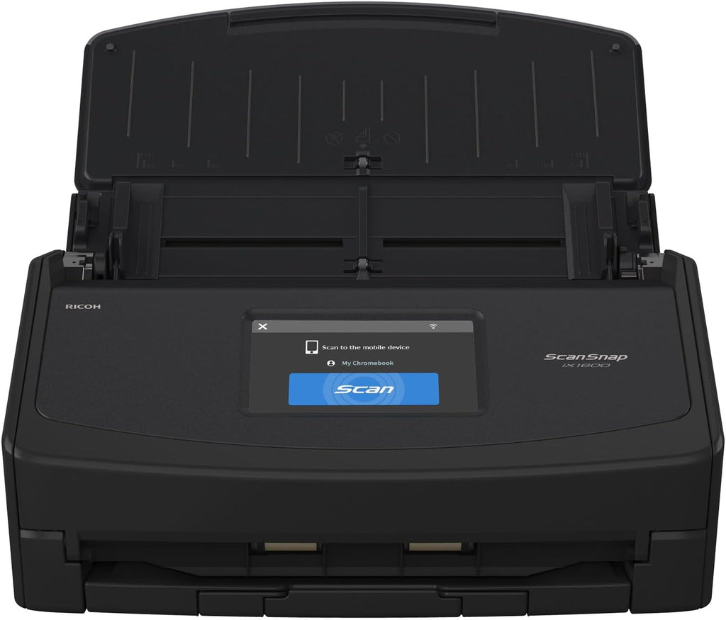 iX1600 Wireless or USB High-Speed Cloud Enabled Document, Photo & Receipt Scanner with Large Touchscreen and Auto Document Feeder for Mac or PC, 17 watts, Black