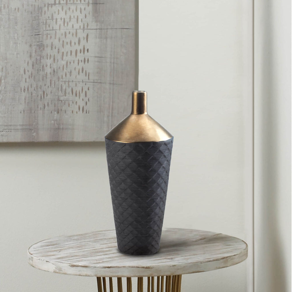 15′ Black and Gold Contemporary Masculine Vase