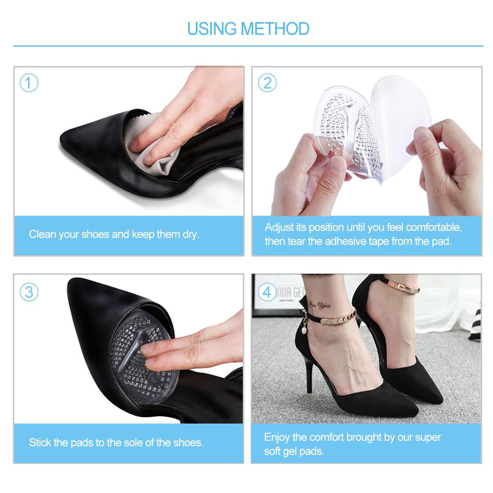 2 Pairs Soft Gel Ball of Foot Cushions, Metatarsal Gel Pads Ball of Foot Cushions