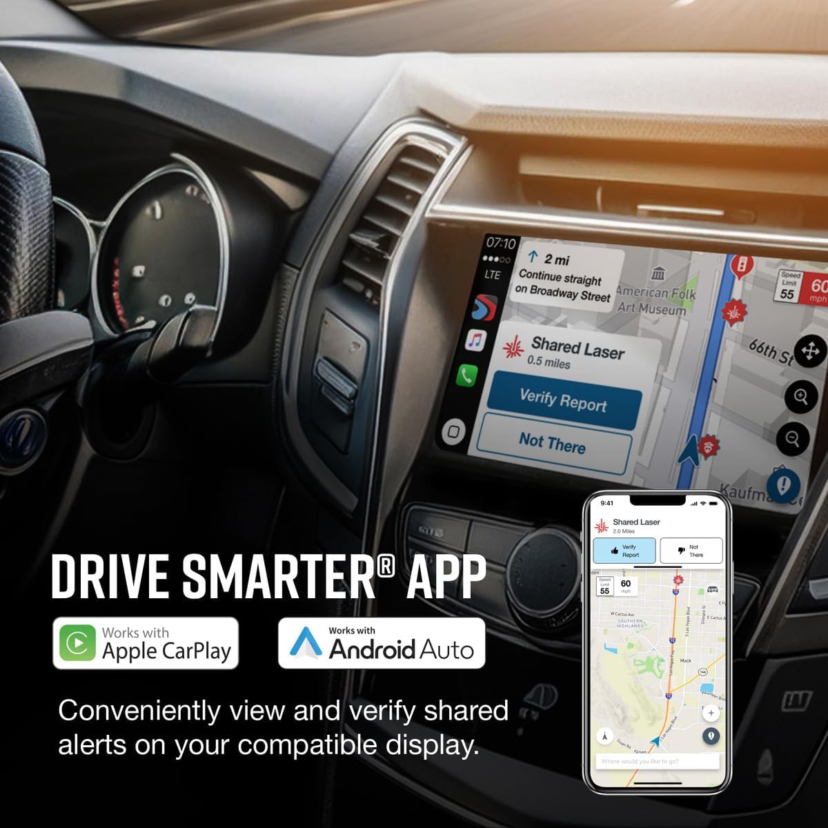 360c Laser Radar Detector and Escort M2 Intelligent Driving Recorder Kit - High-definition video, ultra-long detection range, AI-assisted filtering, built-in WiFi, GPS-based, compatible with Apple CarPlay and Android Auto