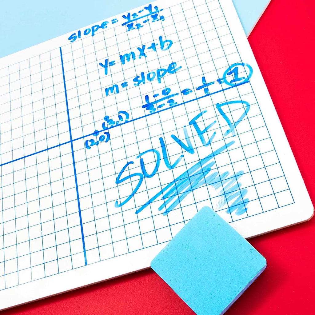 12 Pack Grid Dry Erase Lap Board with Erasers, 9×12 inch White Graph Lapboard with XY Axis for Kids Writing, Students, Classroom Desk