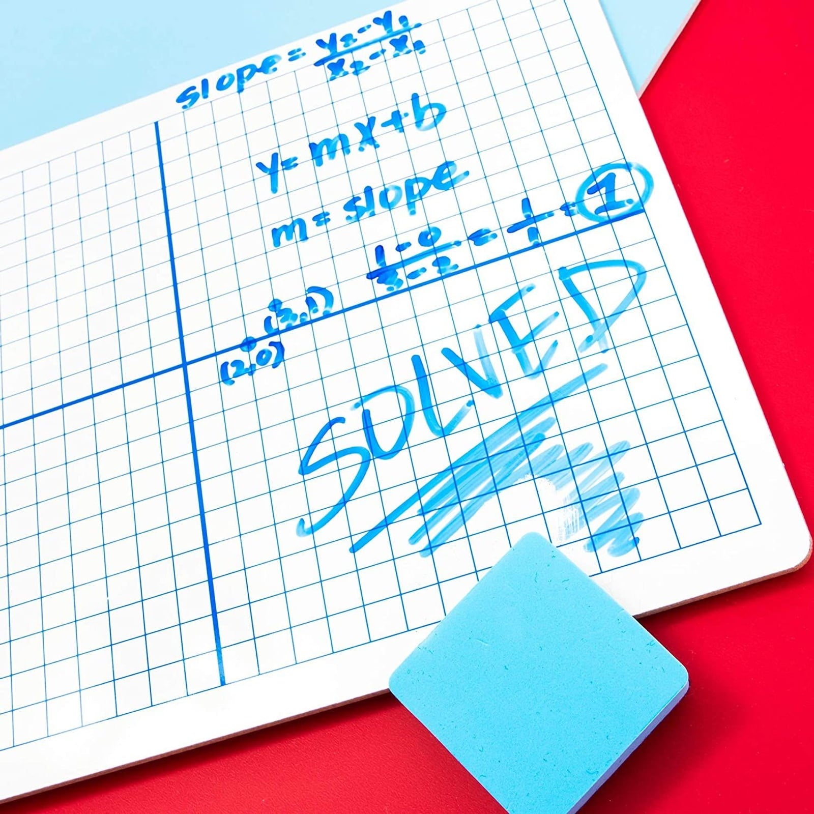 12 Pack Grid Dry Erase Lap Board with Erasers, 9×12 inch White Graph Lapboard with XY Axis for Kids Writing, Students, Classroom Desk
