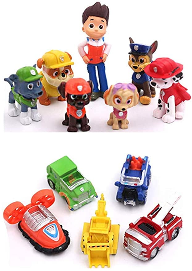 12PCS Paw Dogs Patrol Figurines Action Figure for Cake Toppers Paw Cake Decorations, Birthday Party