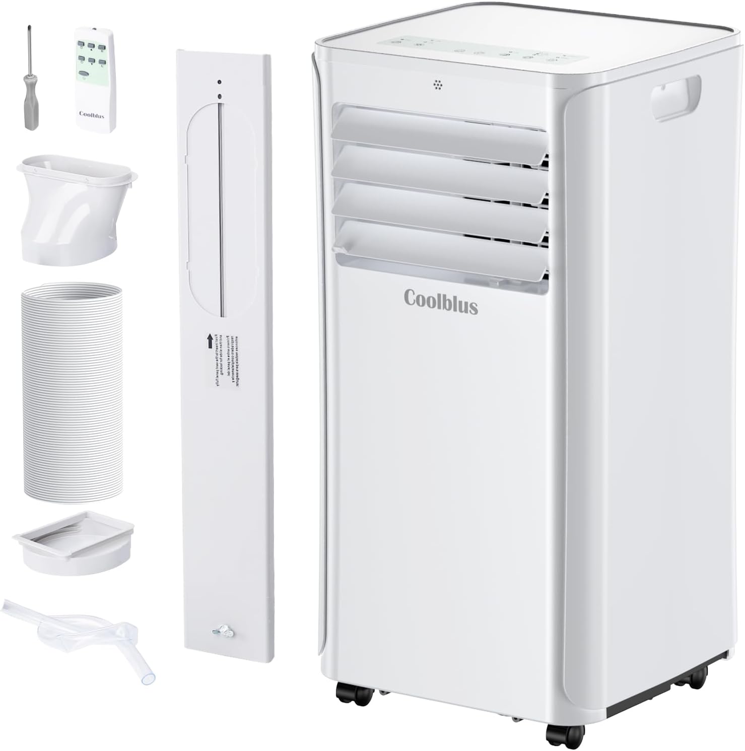 8500 BTU Portable Air Conditioners Cool Up to 360 Sq.Ft,3 IN 1 portable ac unit with Remote Control/LED Display/24Hrs Timer/Window Installation Kit & Screwdriver,White