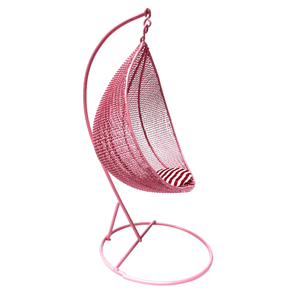 1Pc Tear Drop Hanging Chair Swing Chair Toy Mini House Accessories Random Color