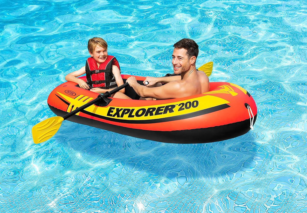 Explorer Inflatable Boat Series: Dual Air Chambers – Welded Oar Locks – Grab Handles – Bow Rope – Sporty Design
