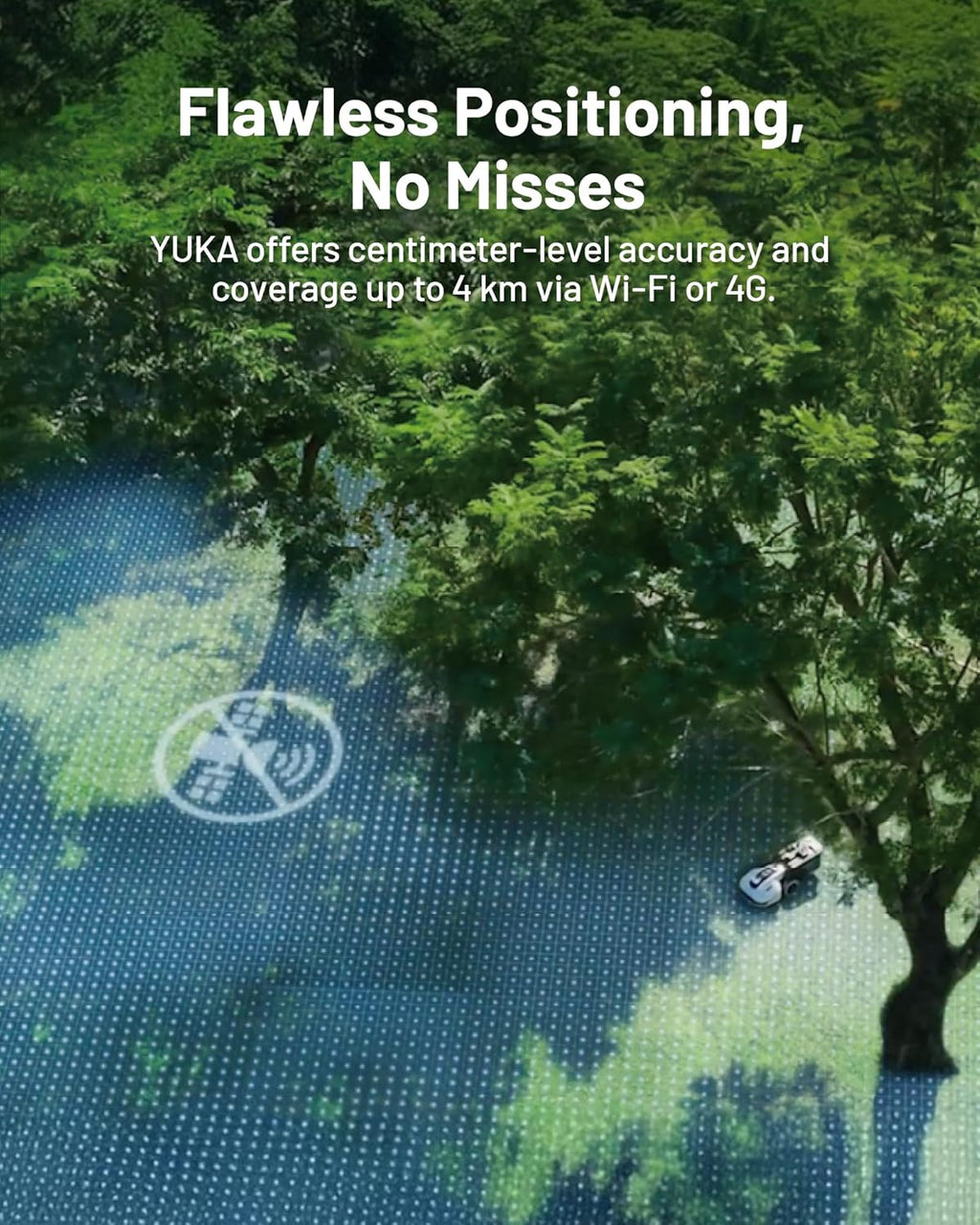 2000 Robot Lawn Mower with 4G, Reception 0.5 Acre,Max. 0.7 Acre, Ultrasense AI Vision & RTK, Auto Mapping & App Control,45% Slope,Wireless Perimeter,Dual Cutting Discs, 20 Mowing Zones