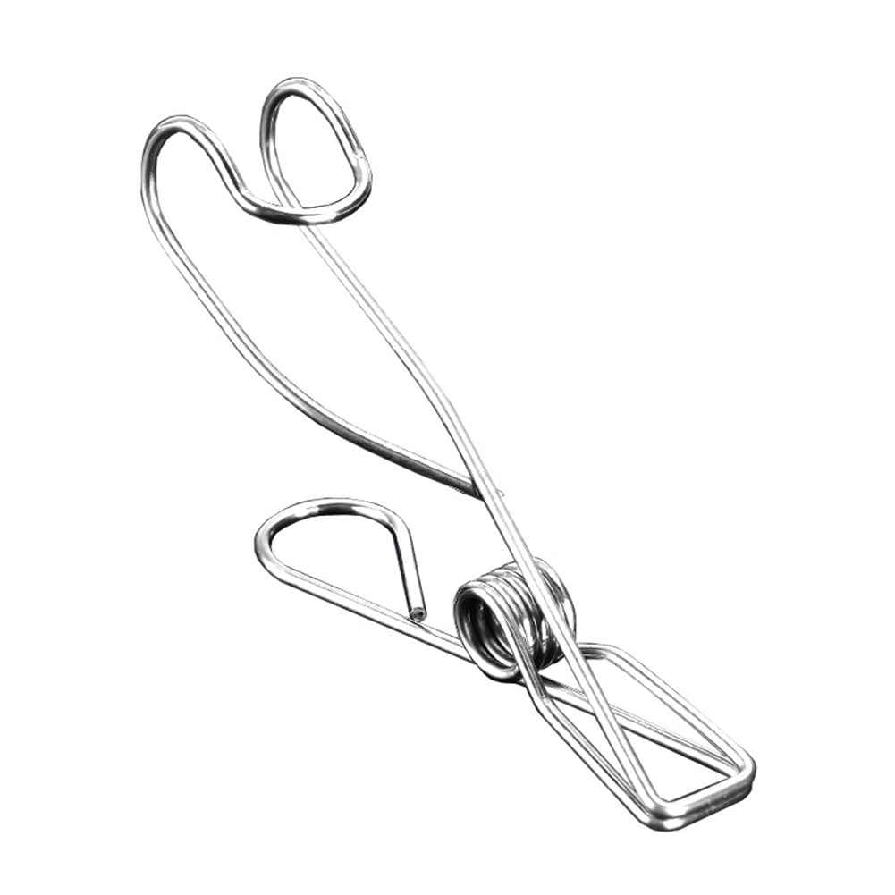 12pcs Stainless Steel Ordinary Note Pad Hook Clip Student Stationery Supplies Hanger Balcony Quilt Laundry Windproof Hanging Clamp Towel Holder