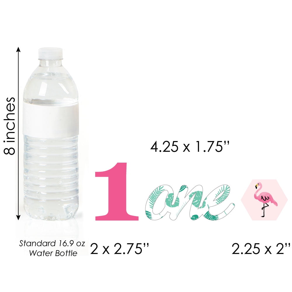 1st Birthday Pink Flamingo – DIY Shaped Tropical First Birthday Party Cut-Outs – 24 Count