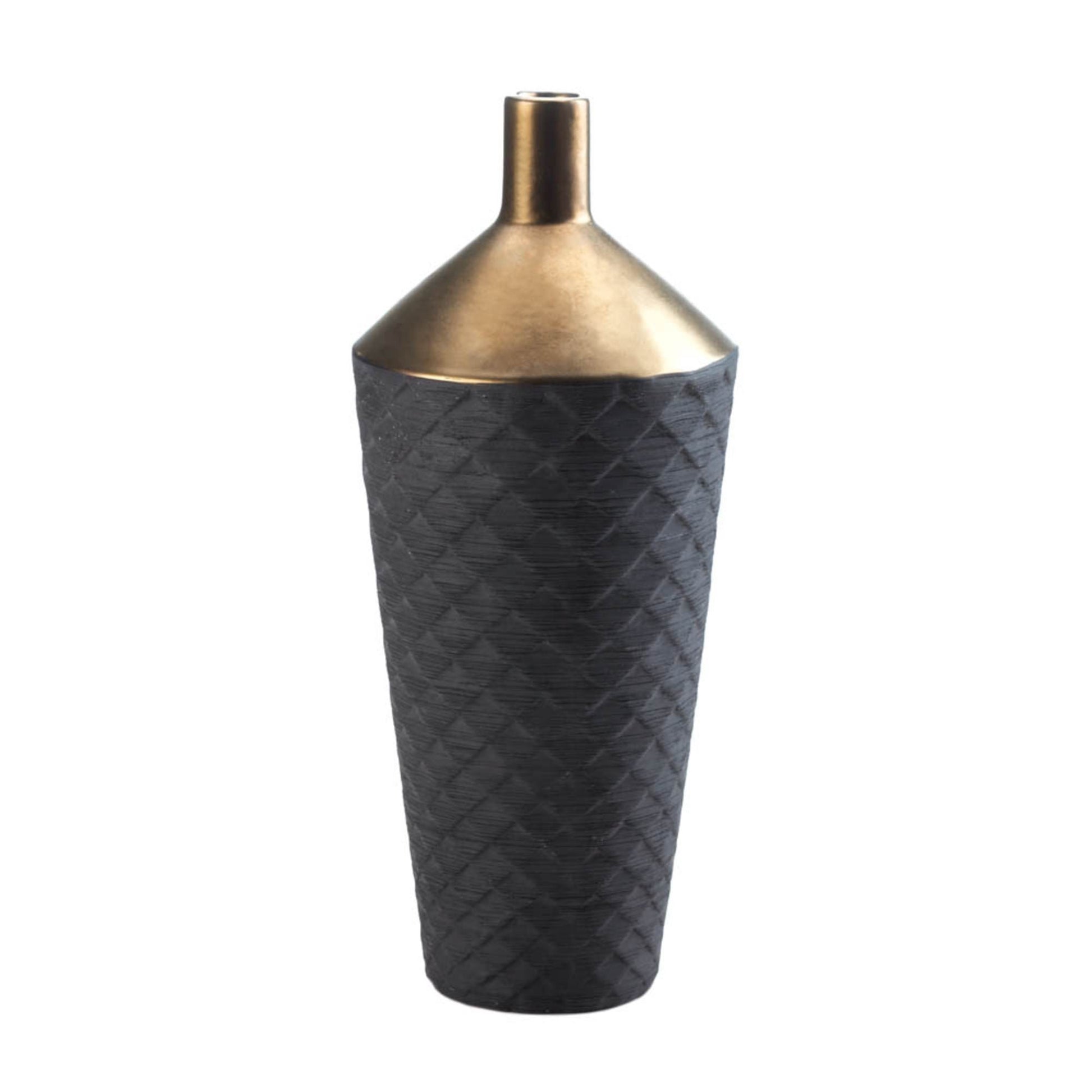 15′ Black and Gold Contemporary Masculine Vase