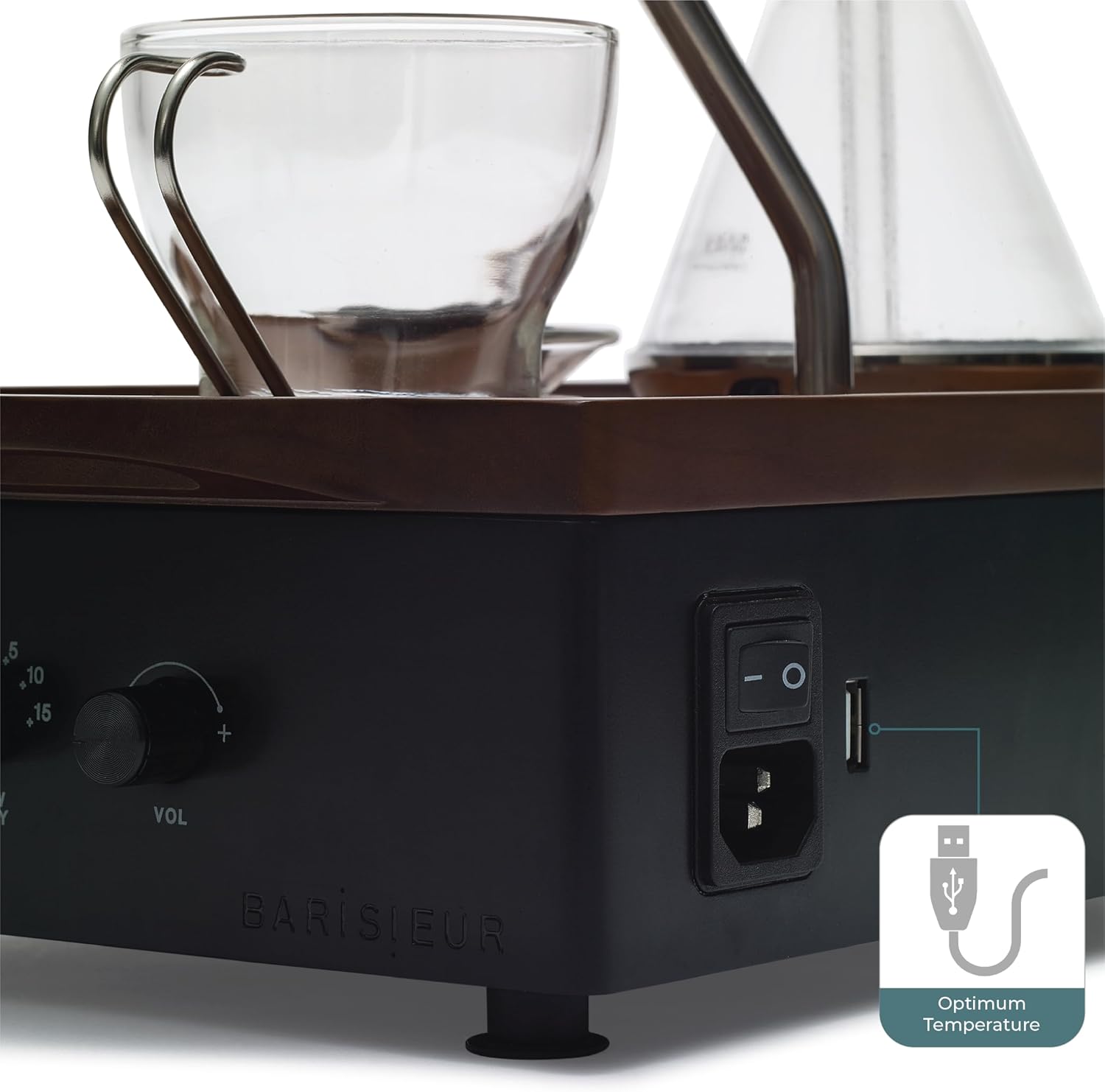 Coffee Alarm Clock Coffee Maker- Black Walnut