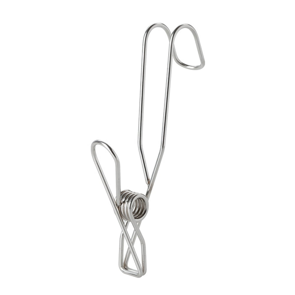 12pcs Stainless Steel Ordinary Note Pad Hook Clip Student Stationery Supplies Hanger Balcony Quilt Laundry Windproof Hanging Clamp Towel Holder