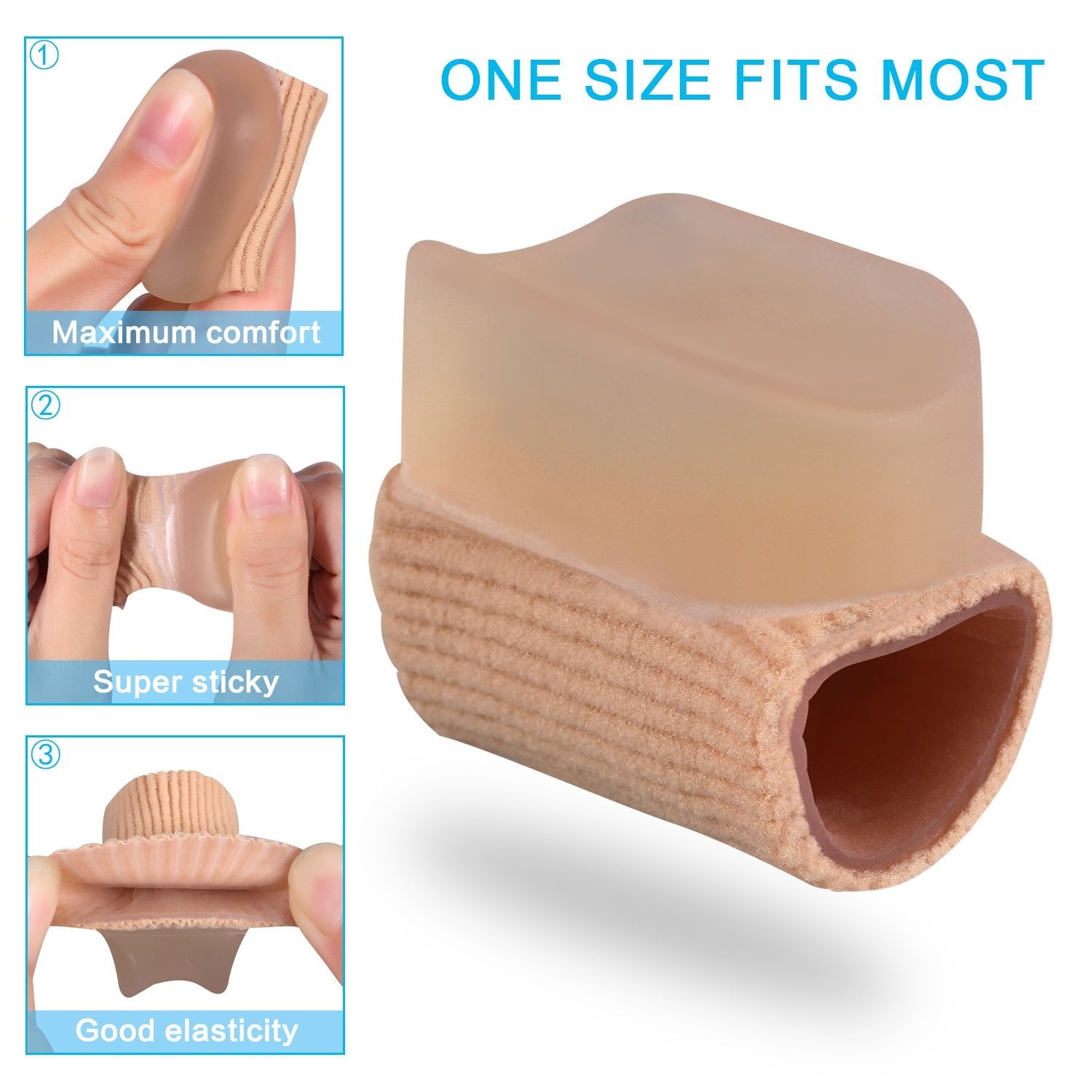 2 Pairs Hammer Toe Straightener Protector Sleeve Tube with Big Toe Gel Spacers for Bunion, Hallux Valgus, Toe Alignment, Overlap Toes in Shoes, Sleeve Tube,Hammer Toe Straightener Protector