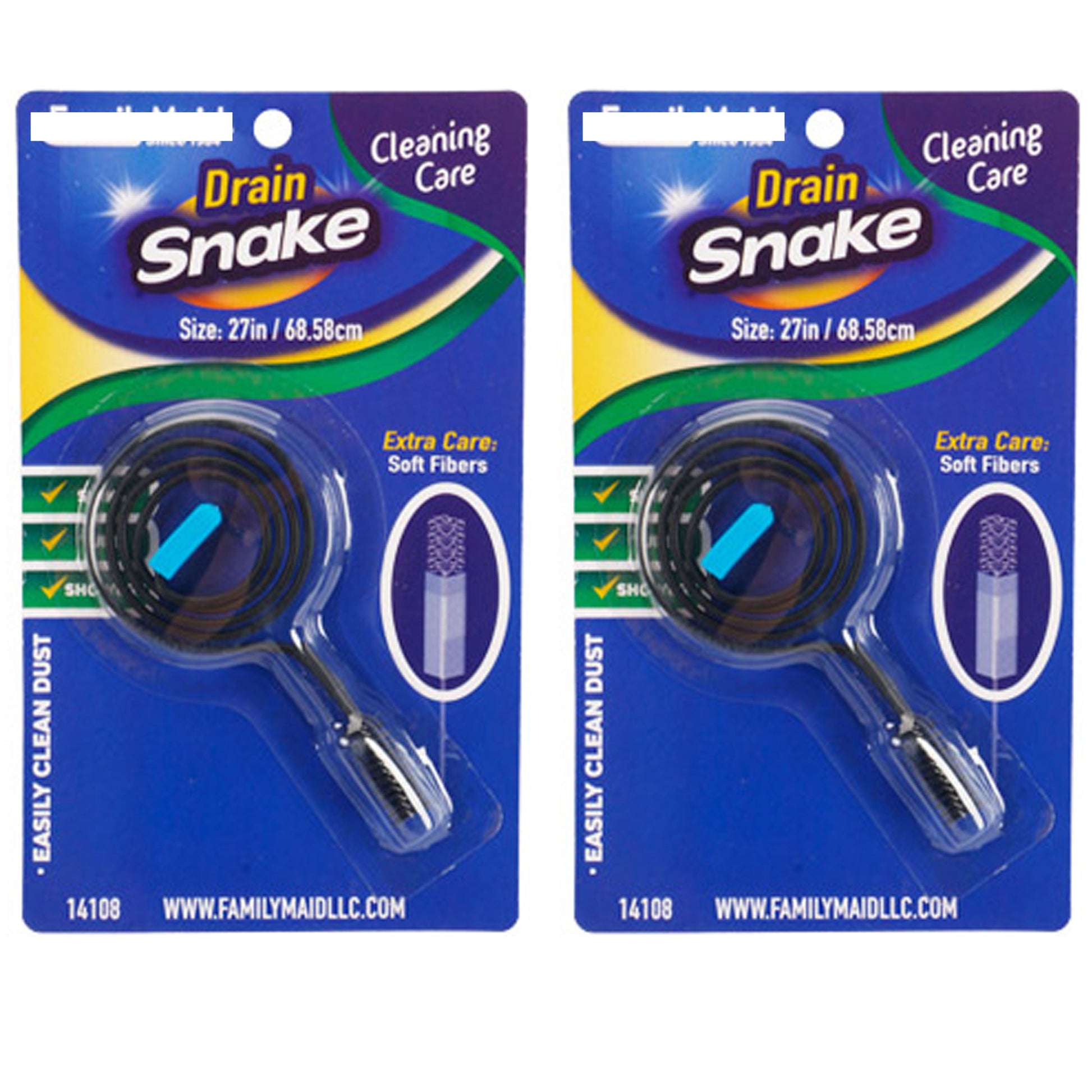 2 Pc Drain Snake Pipe Cleaner Plumbing Tub Shower Clog Sink Toilet Slim 27′