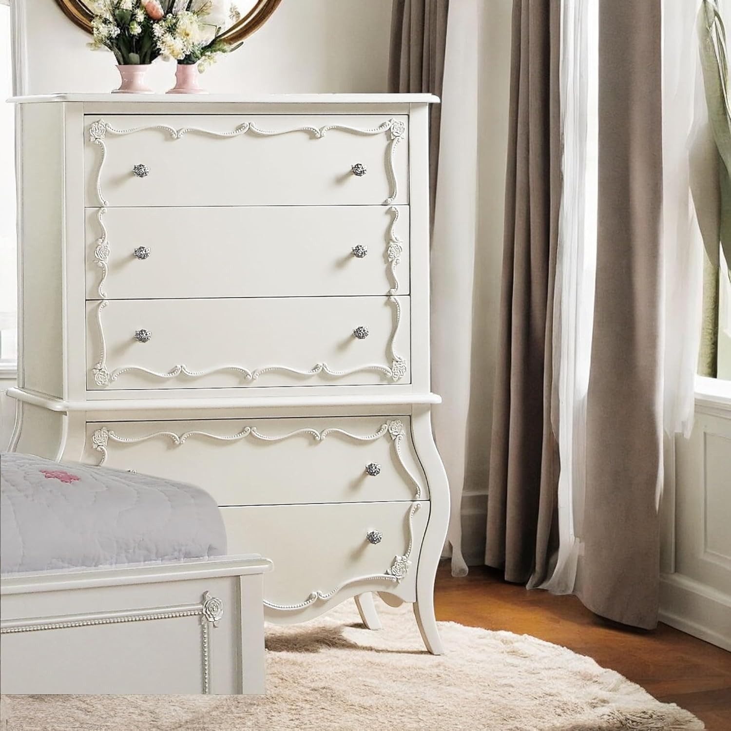 Jewelry closet, pearl white