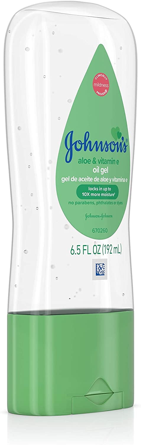 2 Pack Johnsons Baby Oil Gel Aloe & Vitamin-E 6.5 Ounce (192ml)
