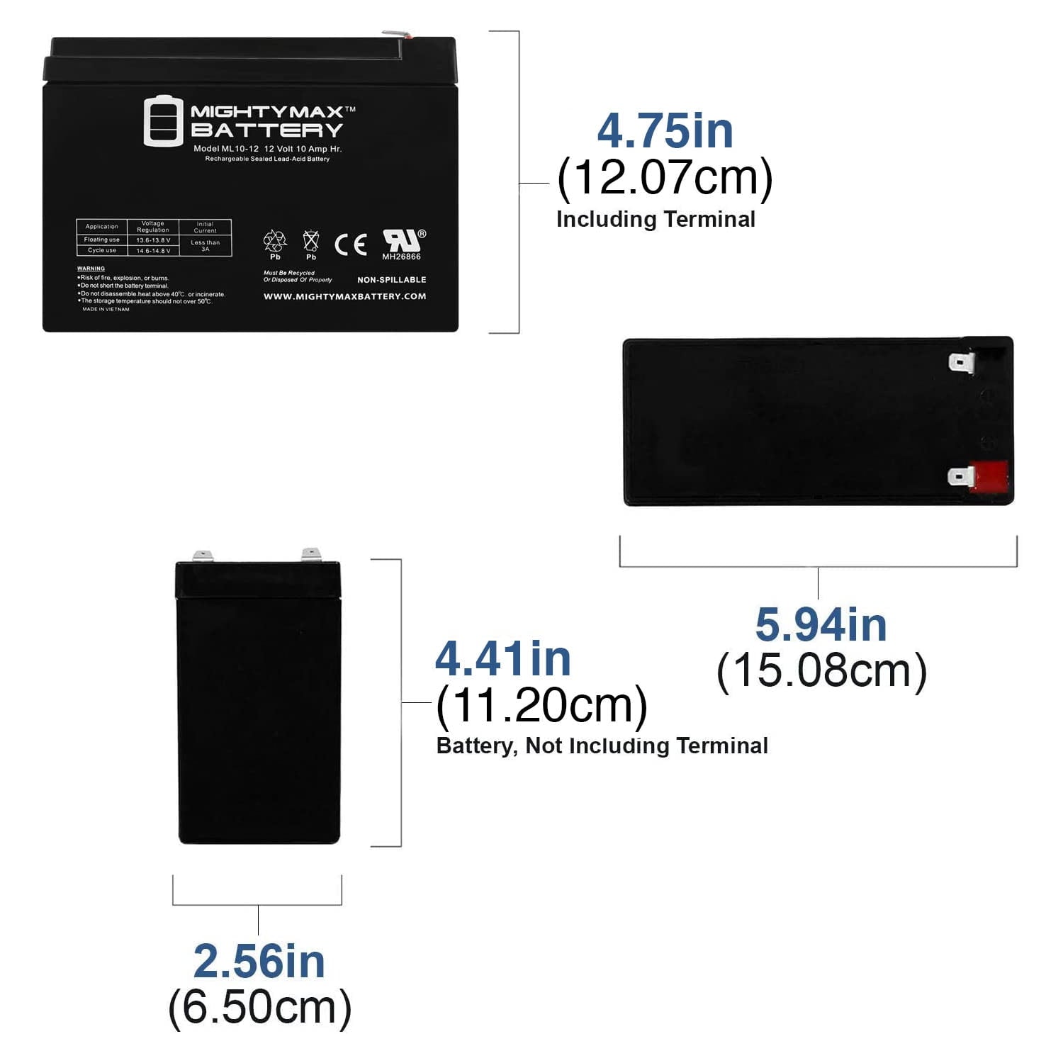 12V 10AH SLA Battery Replaces Dynacraft Surge Camo Mega 12V ATV