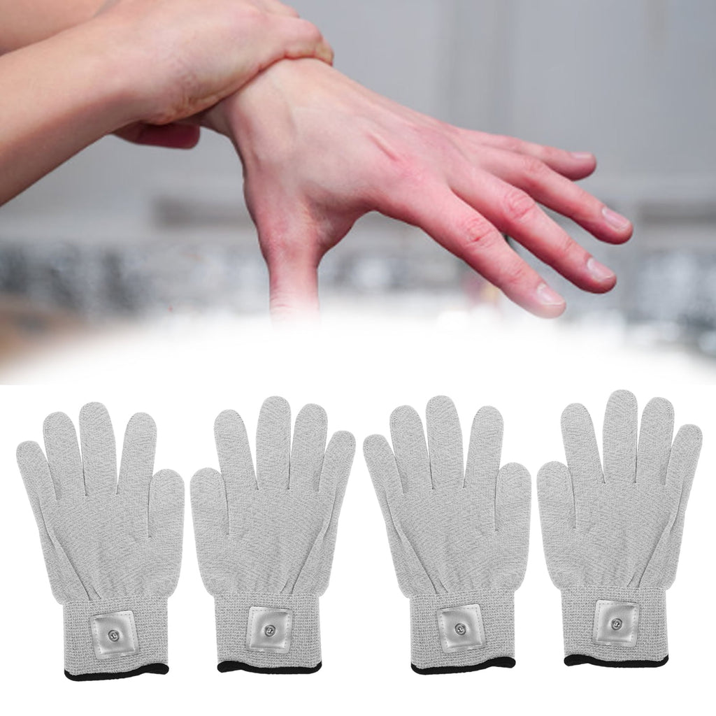 2 Pairs Electrode Gloves Electrotherapy Massager Wear‐Resistant Gloves for TENS Machine