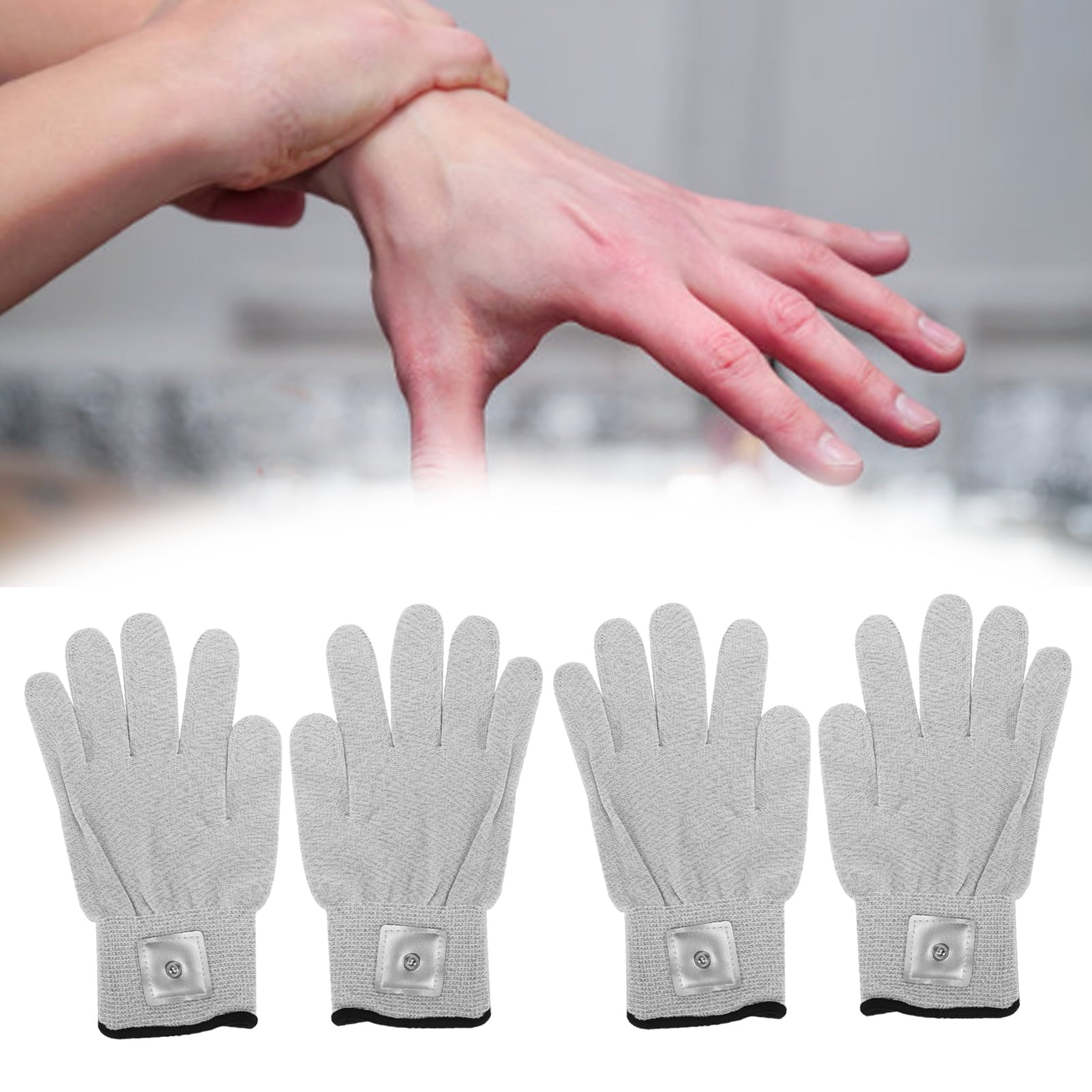 2 Pairs Electrode Gloves Electrotherapy Massager Wear‐Resistant Gloves for TENS Machine
