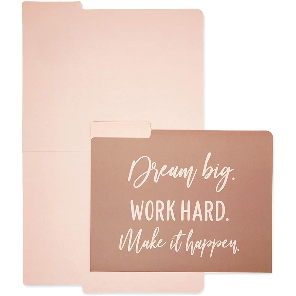 12 Pack Decorative File Folder System, 1/3 Cut Top Tab Pocket Holder Organizer, 6 Motivational Quotes Designs