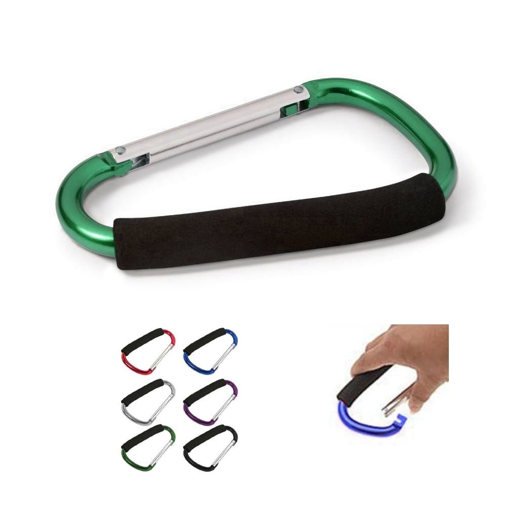 2 Jumbo Aluminum Carabiner Large D Ring Snap Hook Key Chain Cushion Grip 6 1/2′