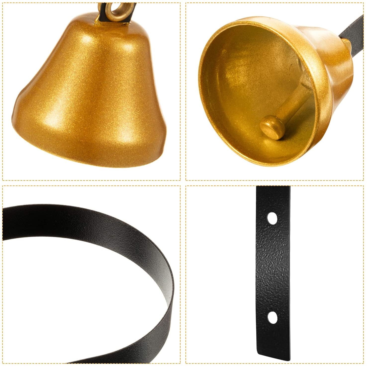 2 Pack Dog Doorbell Metal Potty Bell for Housebreaking Housetraining Door Bell Potty Training (White & Black)