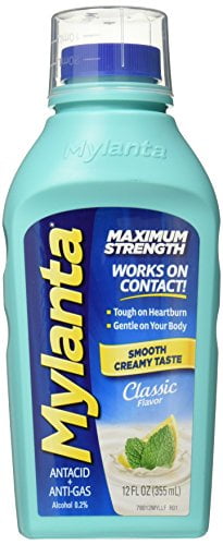 2 Pack Mylanta Max Strength Liquid Antacid + Anti-Gas, Classic Flavor 12 Oz Each