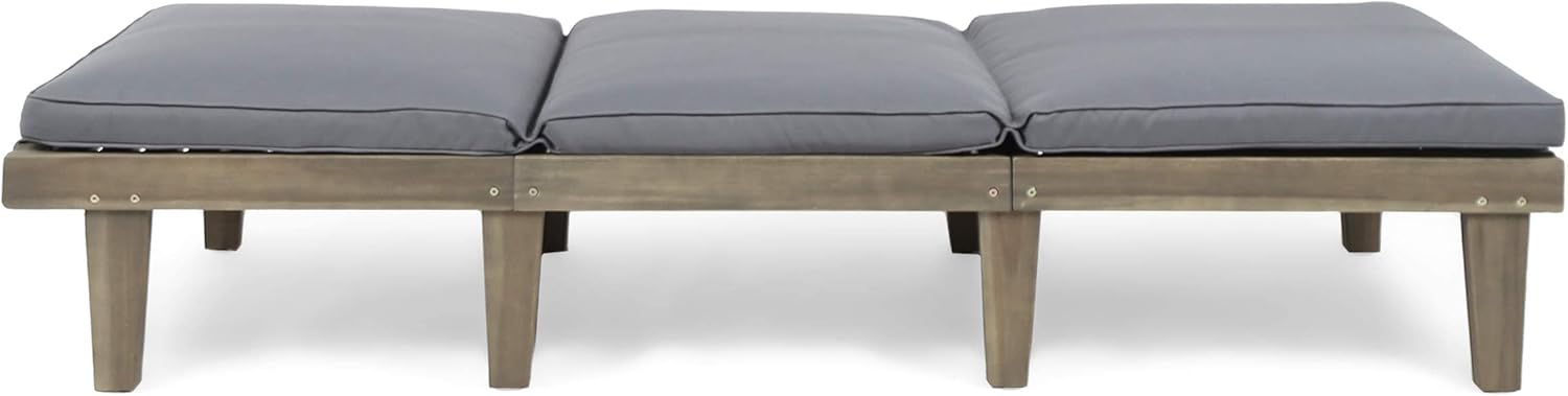 Outdoor rosewood recliner (set of two), gray surface / dark gray seat cushion