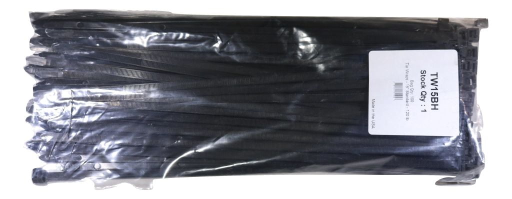 15′ x 100 Pieces Cable Ties Nylon Zip Cable Ties Large 120 lb 100 Pack | ZT15X100