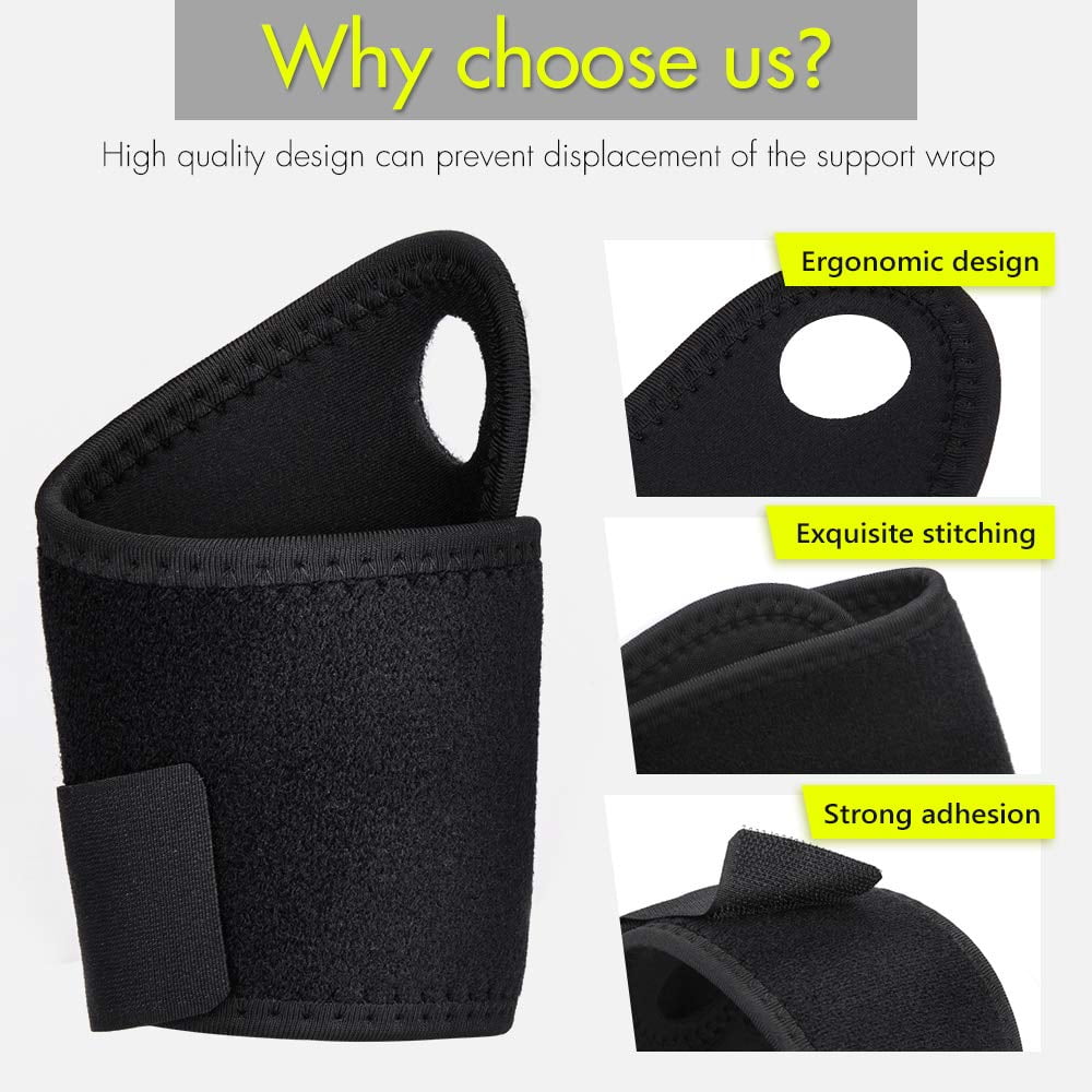 2 Pcs Adjustable Wrist Brace, Wrist Support Comfortable for Arthritis and Tendinitis, Wrist Compression Wrap Fit for Right and Left Hand