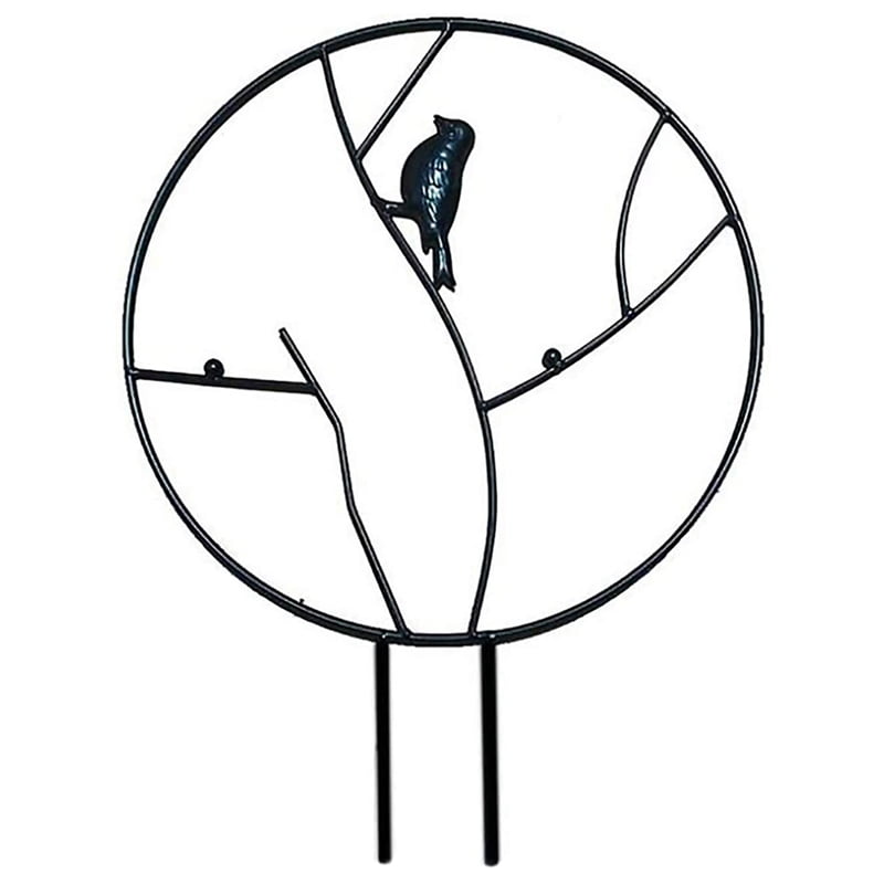 12Inch Trellis for Small Climbing Plants, Metal Bird Plant Supports for Potted Plants Indoor,Circle Trellis for Vines Vegetables Flowers Rose Jasmine Clematis Ivy(1PC)