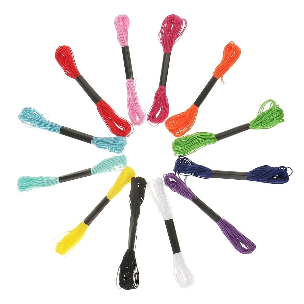 12 Color Embroidery Thread s Bracelets Floss Crafts Floss