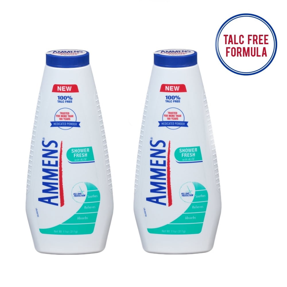 2 Pack – Ammens Medicated Powder Shower Fresh 11oz Each