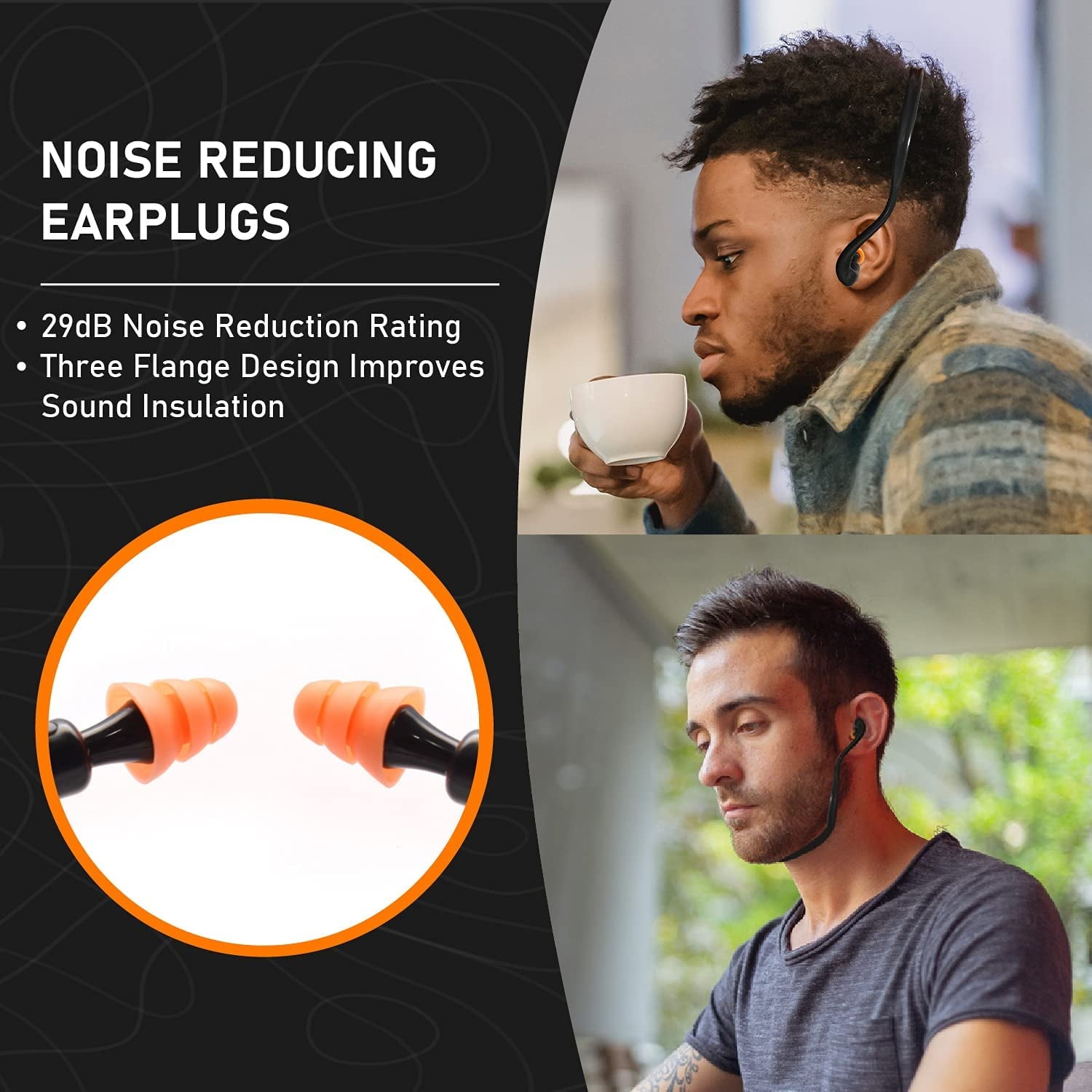2 Pair Banded Ear Plugs Silicone – Shooting Ear Plugs Reusable Construction Ear Plugs for Work Hunting Ear Protection for Shooting Hearing Protection Noise Reduction Ear Plugs for Shooting Range