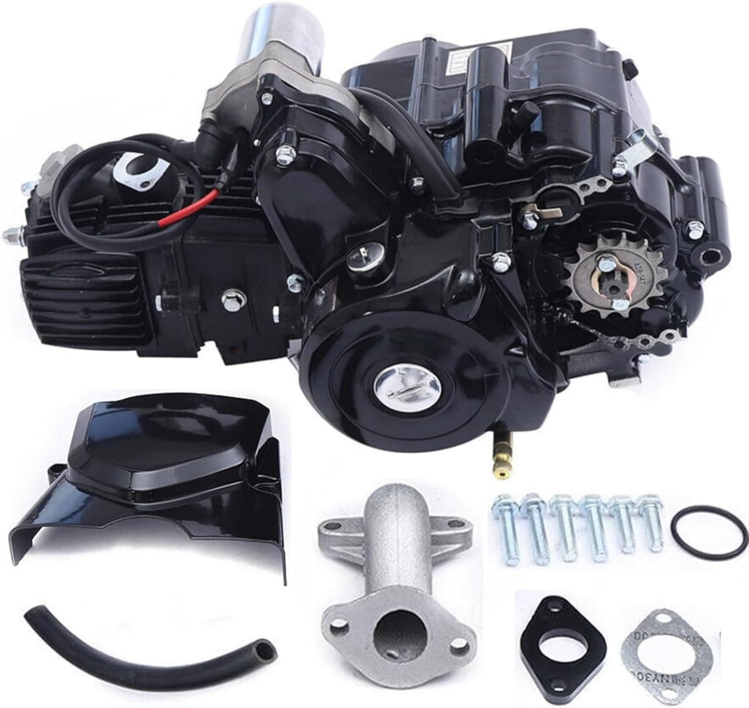 150CC 4 Stroke Engine Motor, Gy6 Single Cylinder Complete Engine Kit for 110cc-150cc Atvs and Go Karts and 11" Long Box Engine Size Scooters High-Flow Oil Pump CVT Carburetor Top Mount