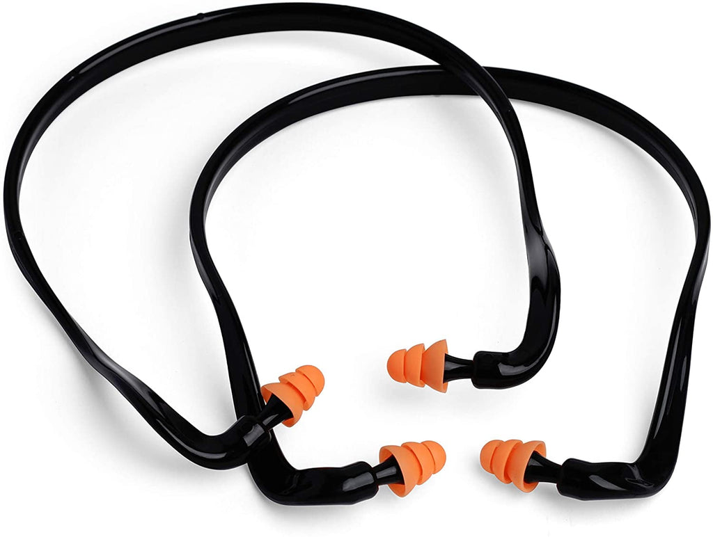 2 Pair Banded Ear Plugs Silicone – Shooting Ear Plugs Reusable Construction Ear Plugs for Work Hunting Ear Protection for Shooting Hearing Protection Noise Reduction Ear Plugs for Shooting Range