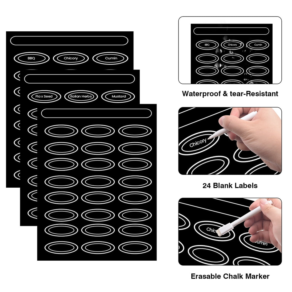 12 Pack Magnetic Spice Jars,Stainless Steel & Portable Spice Jars Storage Containers Set,96 Spice Labels & 24 Blank Labels, 1 PCS Marker Pen