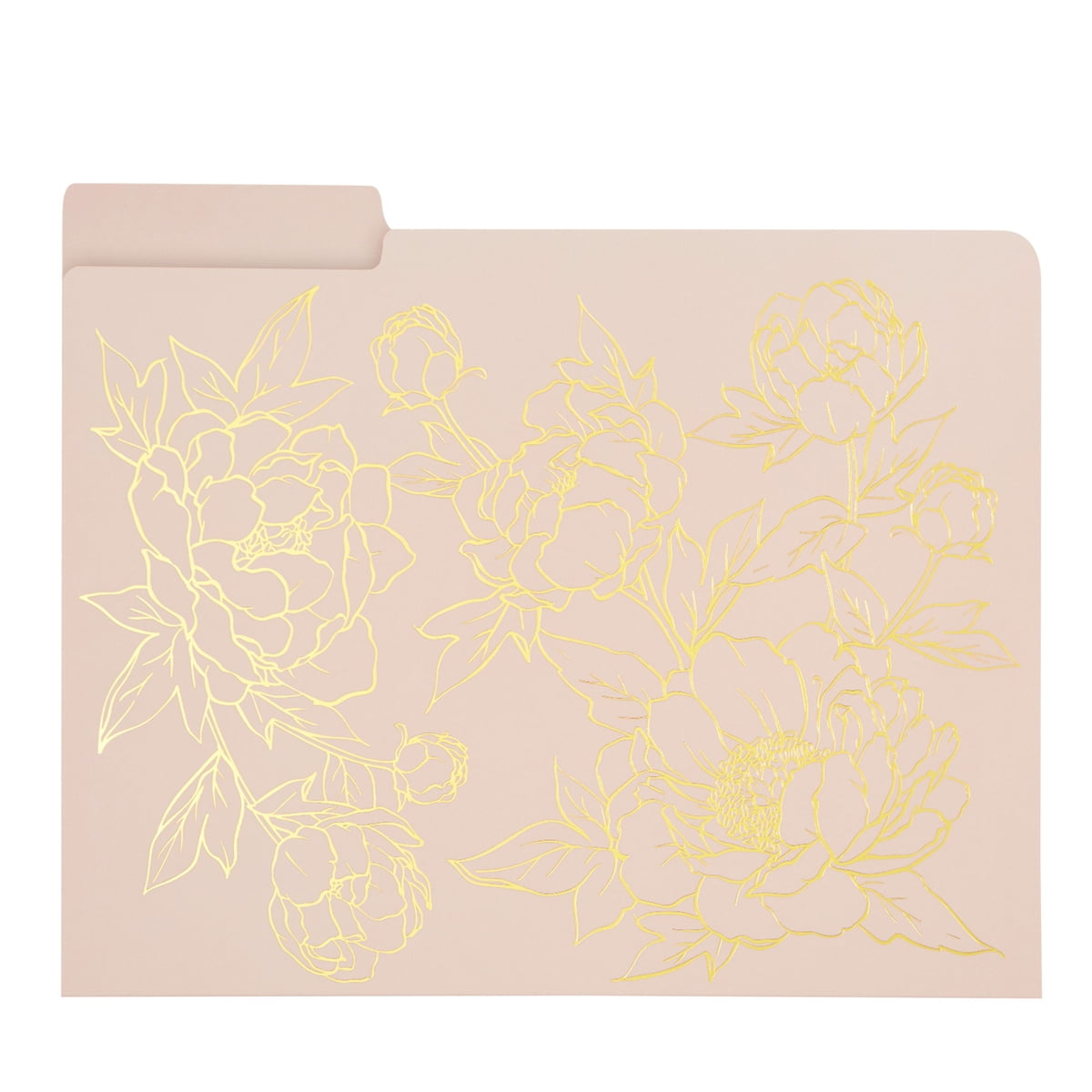 12 Pack Decorative File Folders, Assorted Gold Foil Floral Design 1/3 Cut Letter Size for Office Supplies, 11.5 x 9.5 in