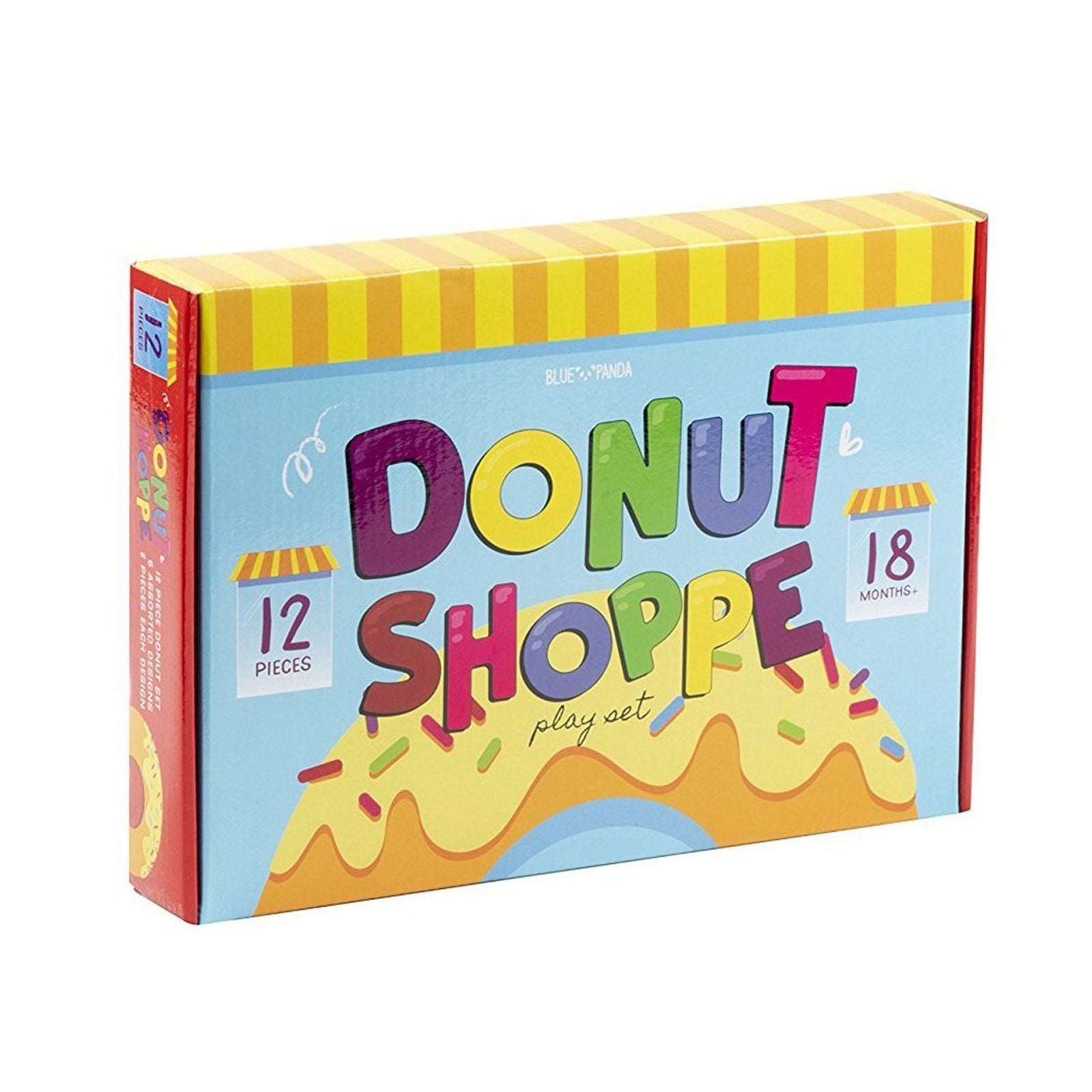 12 Pack Donut Play Food Set for Kids Kitchen Pretend Snacks Shop Playhouse Toddlers Toys, 6 Designs