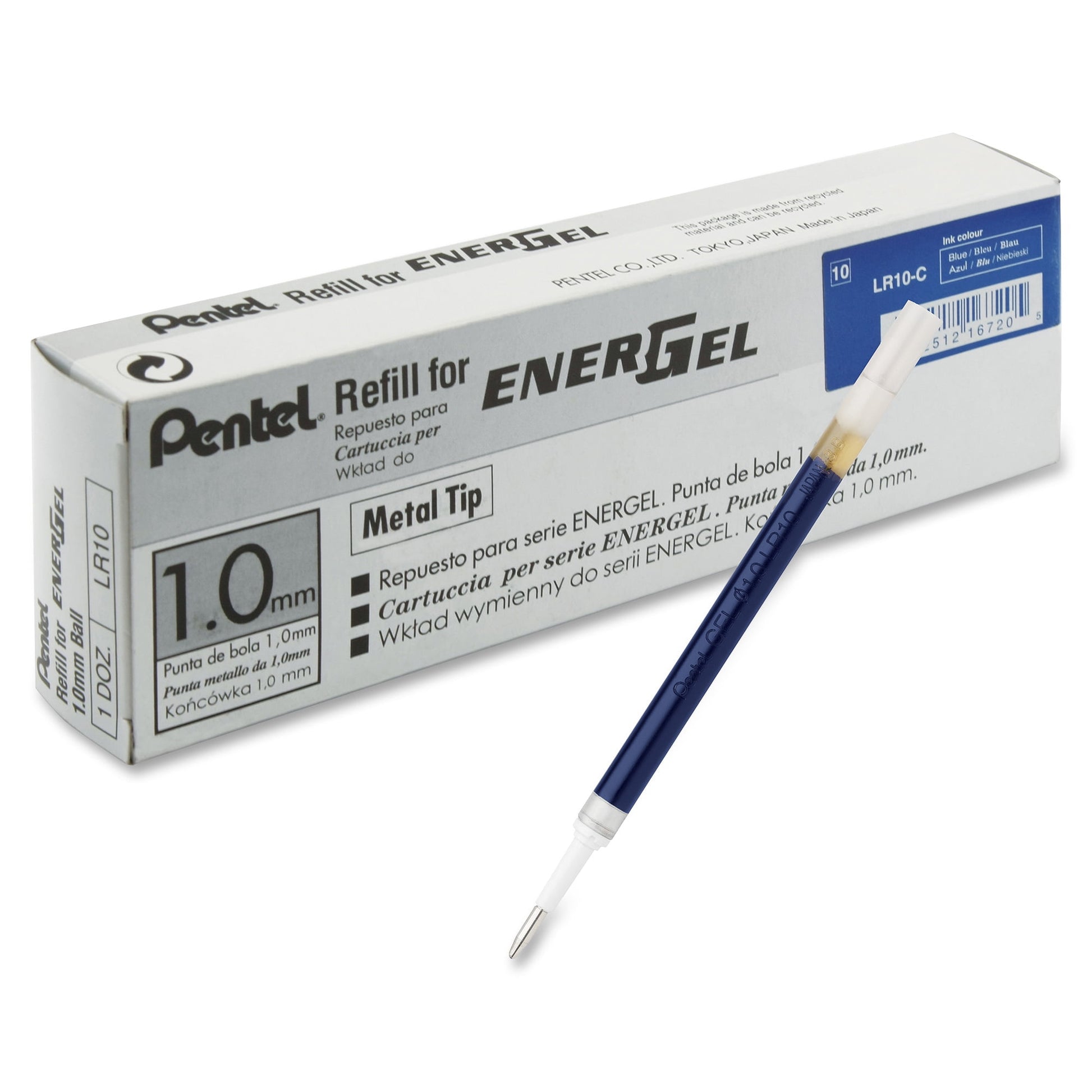 2 Pk Pentel LR10-C EnerGel Refills, 1.0 mm Bold, Blue